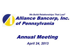 Alliance Bancorp, Inc. of Pennsylvania 